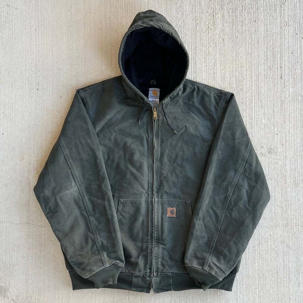 Carhartt J25 MOS green hooded work wear jacket